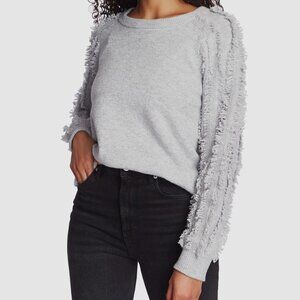 1. STATE Pullover Sweater with Fringe Sleeve - Gray XL